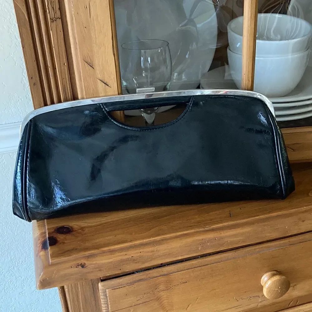 Vintage Patent Leather Look Clutch